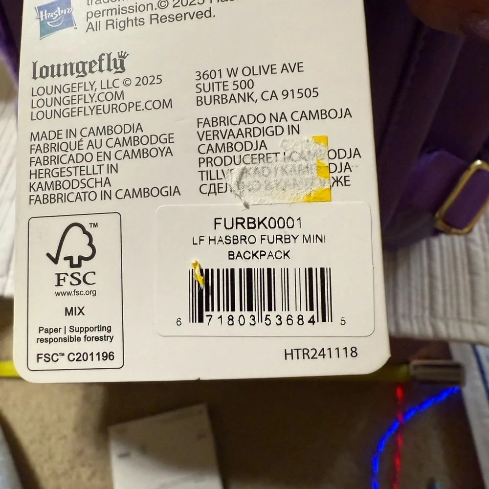 Loungefly Furby Backpack with Purple and Yellow Accents NWT - Picture 10 of 15